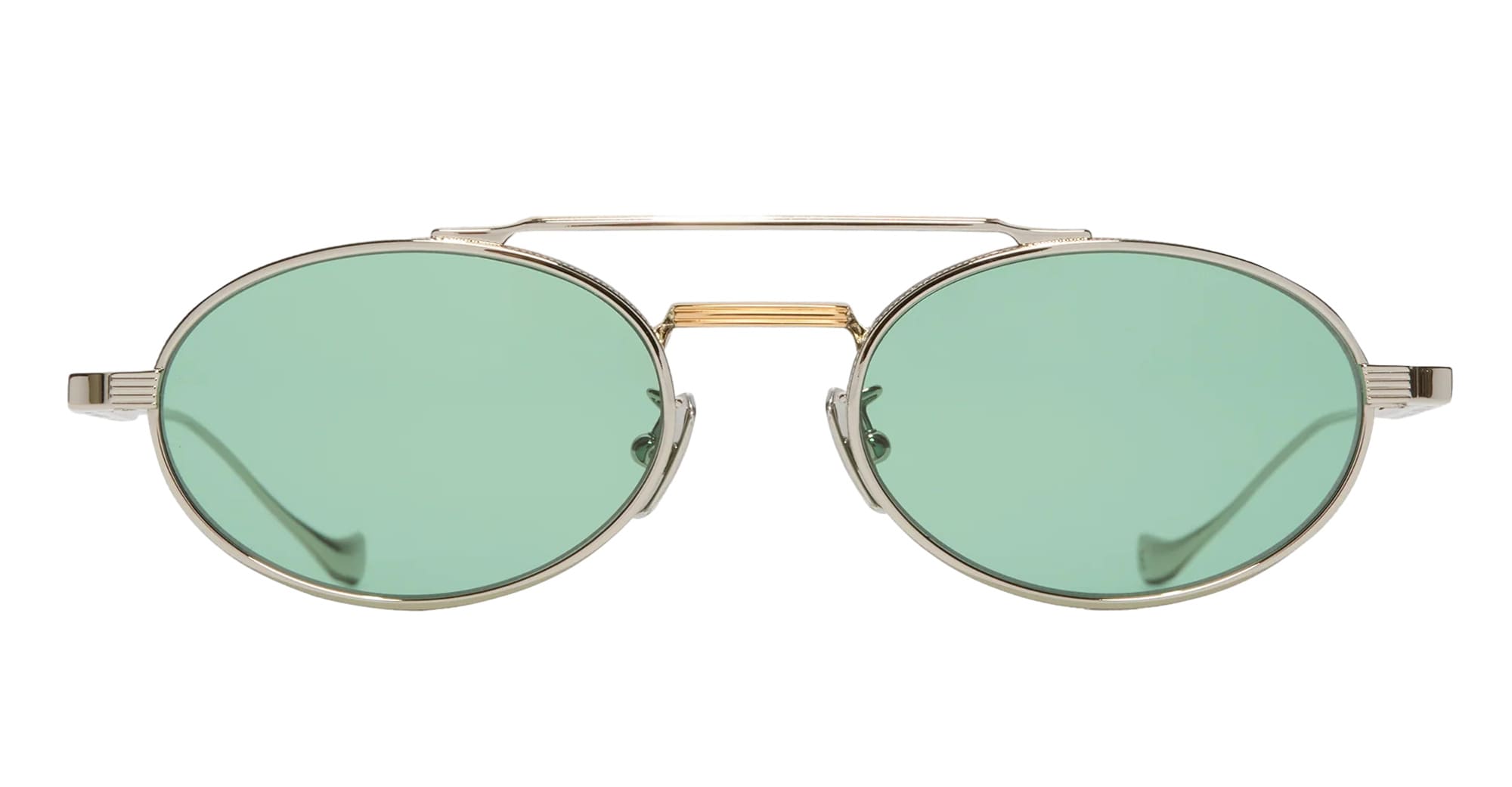 Ottica Mondello Roma - Cutler and Gross - CGST-1427-51-01 - LADBROKE 1427 - SILVER / GOLD - Titanium - shape Oval - silver, gold - EYEWEAR - SUNGLASSES - Unisex,Uomo,Donna,Women,Men - lens Green - Made In Japan