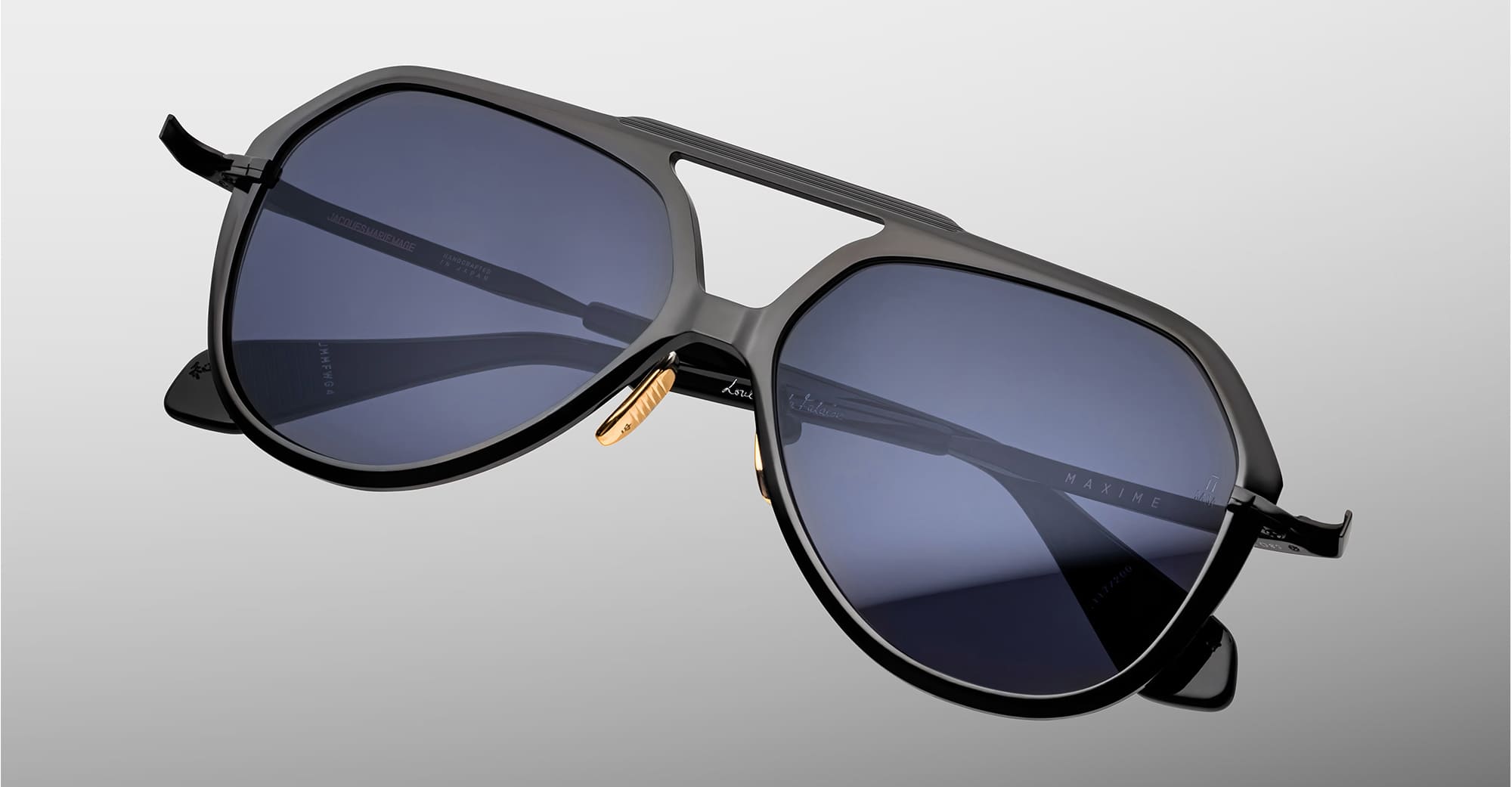 Ottica Mondello Roma - Jacques Marie Mage - JMMFW-G4 - MAXIME - SOHO - Acetate, titanium - shape Navigator - Black - EYEWEAR - SUNGLASSES - Unisex,Uomo,Donna,Women,Men - lens Grey - Made In Japan