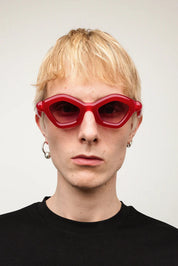 Ottica Mondello Roma - Paloceras - pebble-velvet-rouge-dx - PEBBLE - VELVET ROUGE DX - Acetate - shape Cat-eye - red - EYEWEAR - SUNGLASSES - Unisex,Uomo,Donna,Women,Men - lens Gradient pink - Made In China