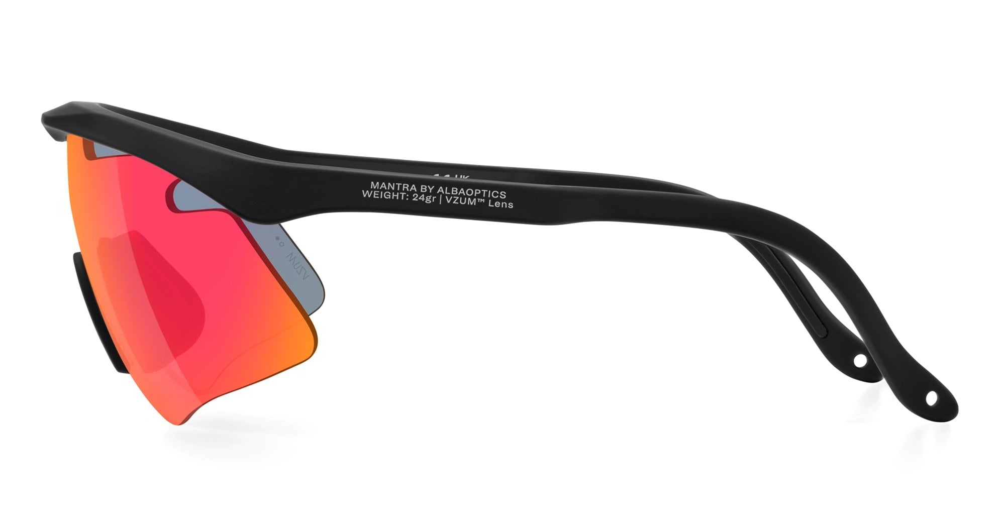 Ottica Mondello Roma - Alba Optics - 8050054518725 - MANTRA - BLACK / VZUM F-LENS FIRE - Tr90 - shape Mask - Black - EYEWEAR - SUNGLASSES - Unisex,Uomo,Donna,Women,Men - lens red - Made In Italy
