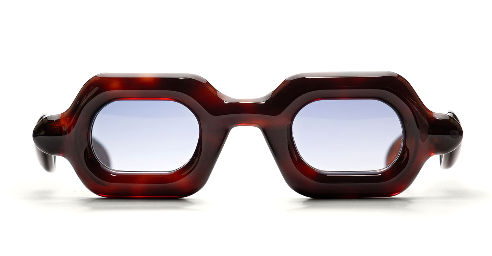 Ottica Mondello Roma - Paloceras - pebble-double-tortoise-sx - PEBBLE - DOUBLE TORTOISE SX - Acetate - shape Squared - Tortoise - EYEWEAR - SUNGLASSES - Unisex,Uomo,Donna,Women,Men - lens Gradient blue - Made In China