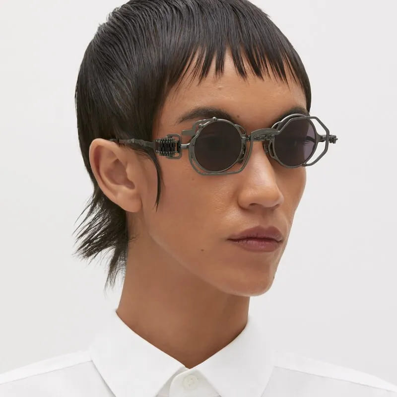 Ottica Mondello Roma - Kuboraum - KRSZ50RH0000002Y - MASK Z50 RH - DARK MATT GUNMETAL - metal, acetate - shape Round - grey - EYEWEAR - SUNGLASSES - Unisex,Uomo,Donna,Women,Men - lens Grey - Made In Italy