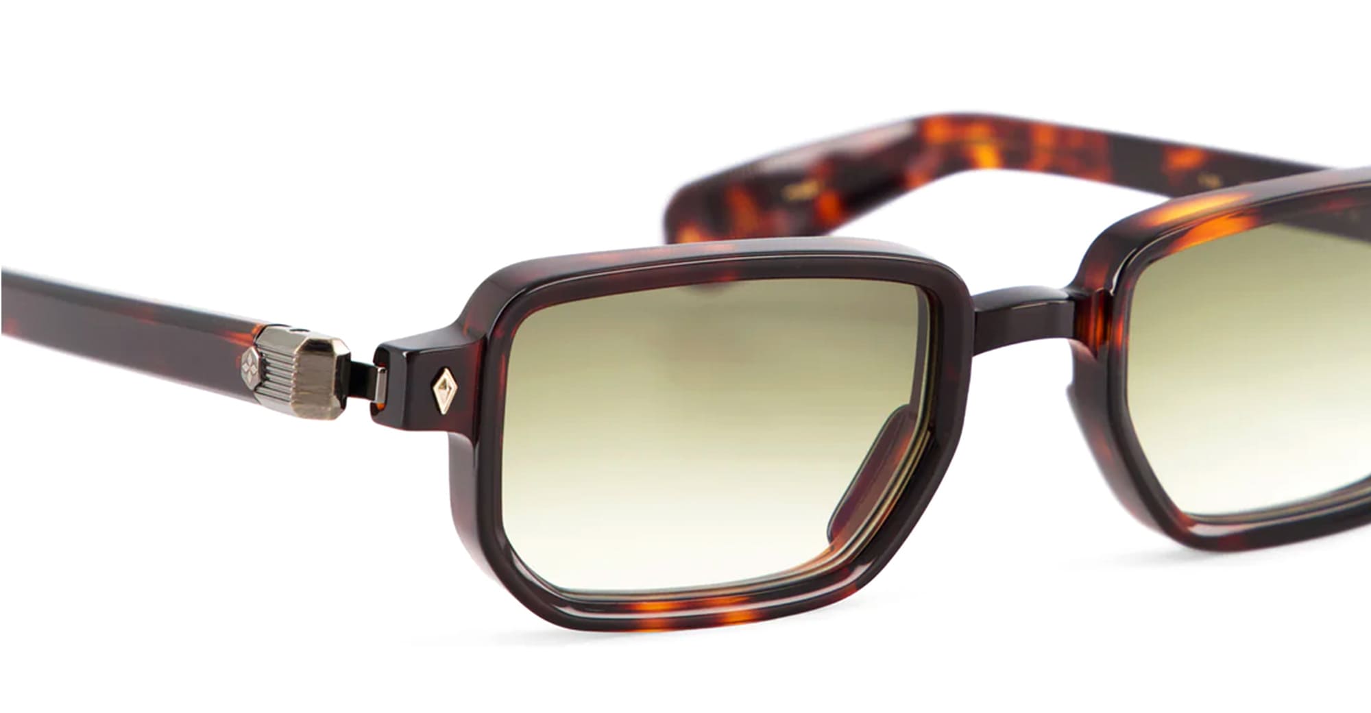 Ottica Mondello Roma - Sato - Ran-II-TT-AG-1 - RAN II - TOKYO TORTOISE / ANTIQUE GOLD - Acetate - shape Rectangular - Tortoise - EYEWEAR - SUNGLASSES - Unisex,Uomo,Donna,Women,Men - lens Gradient green - Made In Japan