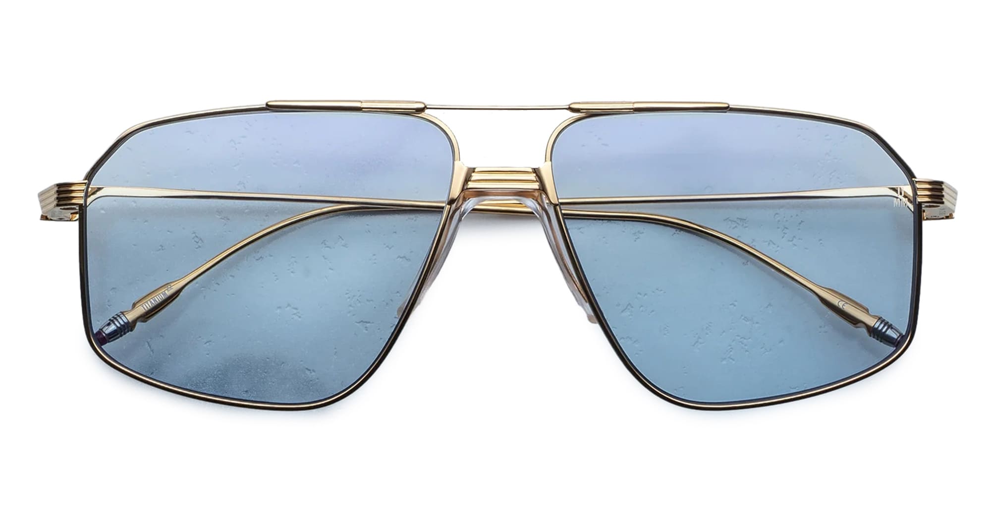 Ottica Mondello Roma - Jacques Marie Mage - JMMJG-19H - JAGGER - CIEL - Titanium - shape Aviator - Gold - EYEWEAR - SUNGLASSES - Unisex,Uomo,Donna,Women,Men - lens Blue - Made In Japan