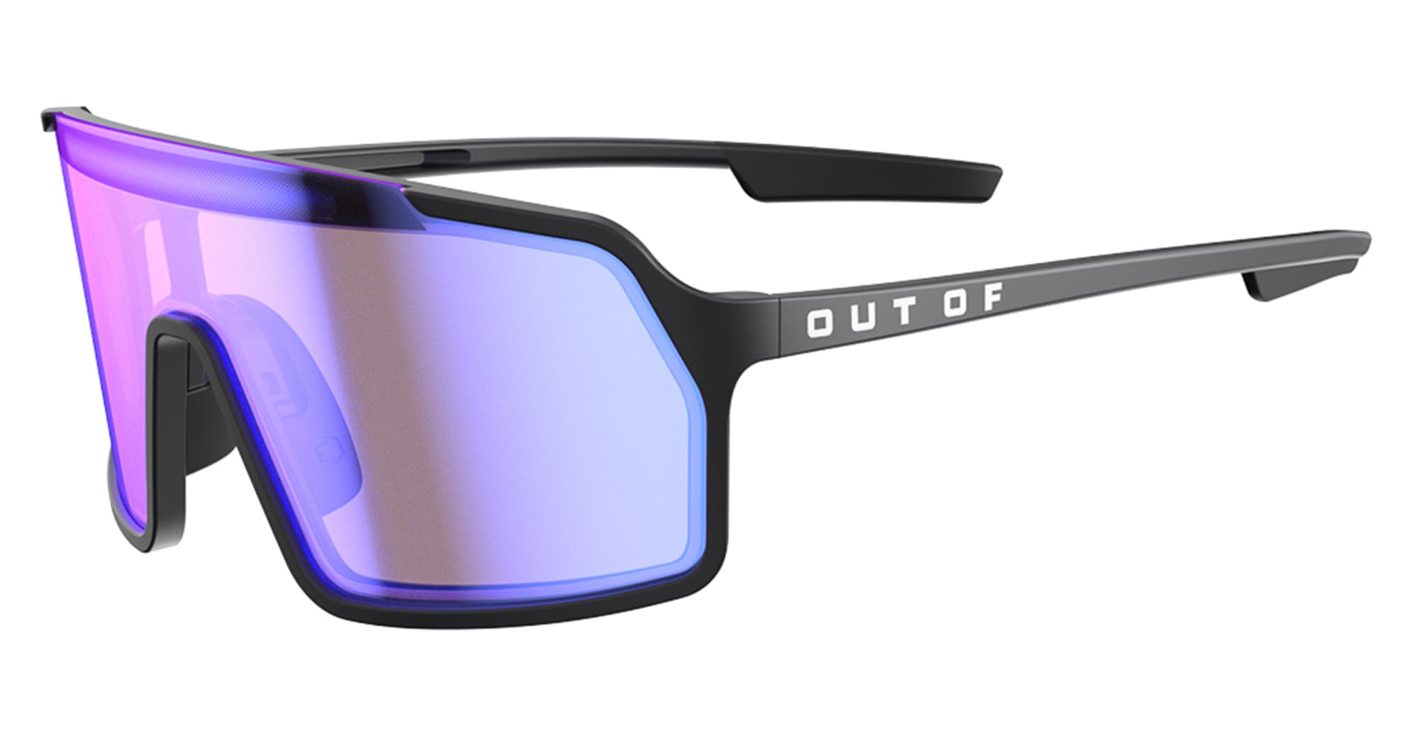 Ottica Mondello Roma - Out Of - XS145586L - Bot 3 - Black / White / IRID Blue Large - Acetate - shape Mask - black, white - EYEWEAR - SUNGLASSES - Unisex,Uomo,Donna,Women,Men - lens Blue - Made In Italy