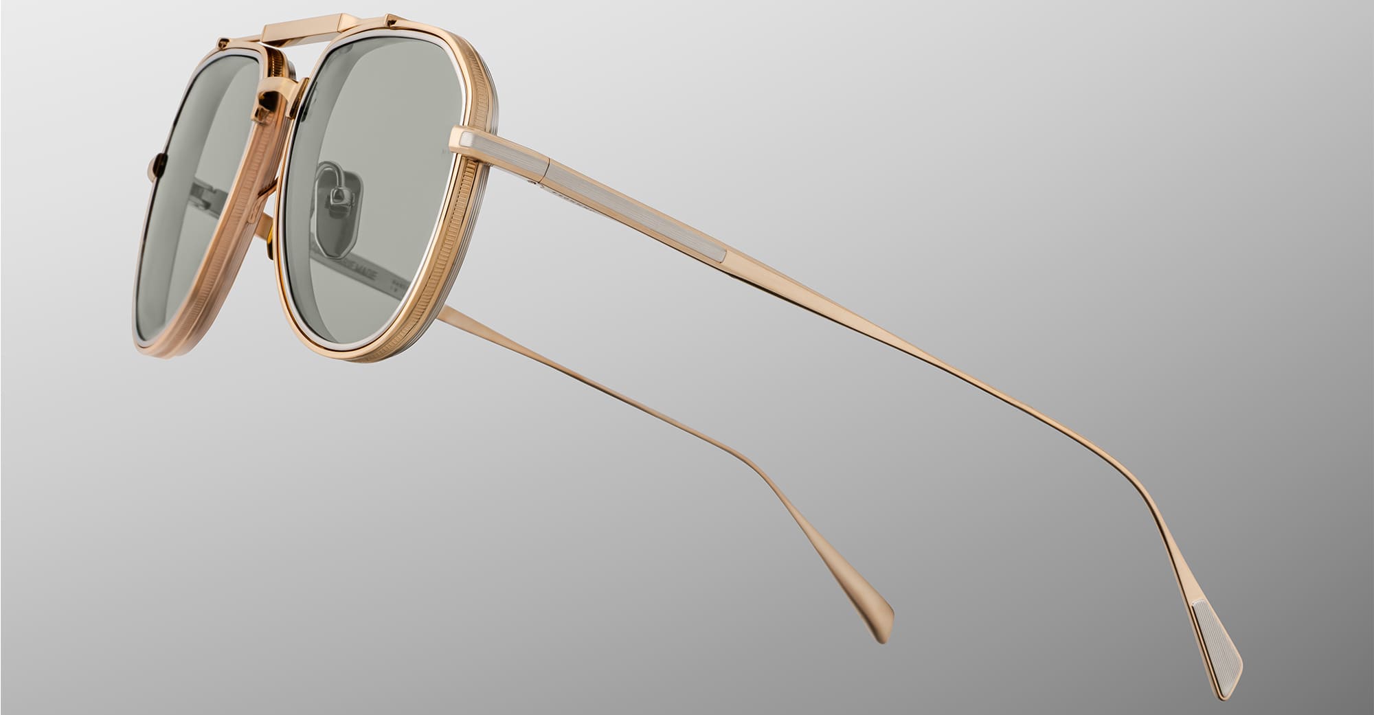 Ottica Mondello Roma - Jacques Marie Mage - JMMMD-54 - COMMANDER - ALTAN - Titanium - shape Aviator - Gold - EYEWEAR - SUNGLASSES - Unisex,Uomo,Donna,Women,Men - lens light green - Made In Japan