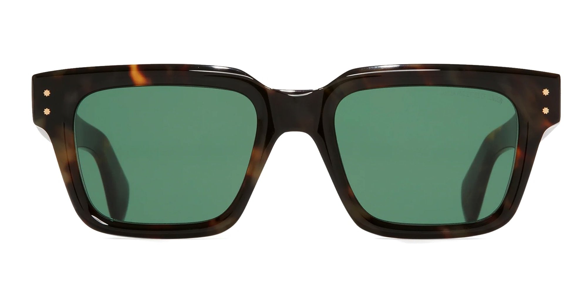 Ottica Mondello Roma - Cutler and Gross - CGSN-1434-53-02 - 1434 - HAVANA - Acetate - shape Squared - Black - EYEWEAR - SUNGLASSES - Unisex,Uomo,Donna,Women,Men - lens Green - Made In Italy