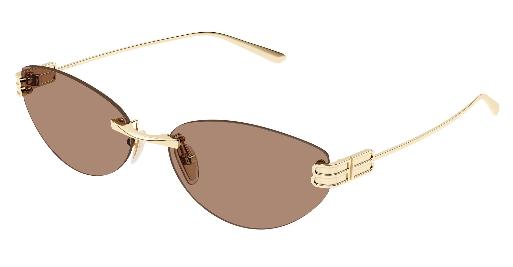  ASIAN SMART FIT - Metal - shape Cat-eye - Gold - EYEWEAR - SUNGLASSES - Donna,Women - lens Brown - Made In Japan