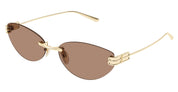Ottica Mondello Roma - Balenciaga - BB0486S-004 - BB0486S-004 - GOLD / ASIAN SMART FIT - Metal - shape Cat-eye - Gold - EYEWEAR - SUNGLASSES - Donna,Women - lens Brown - Made In Japan