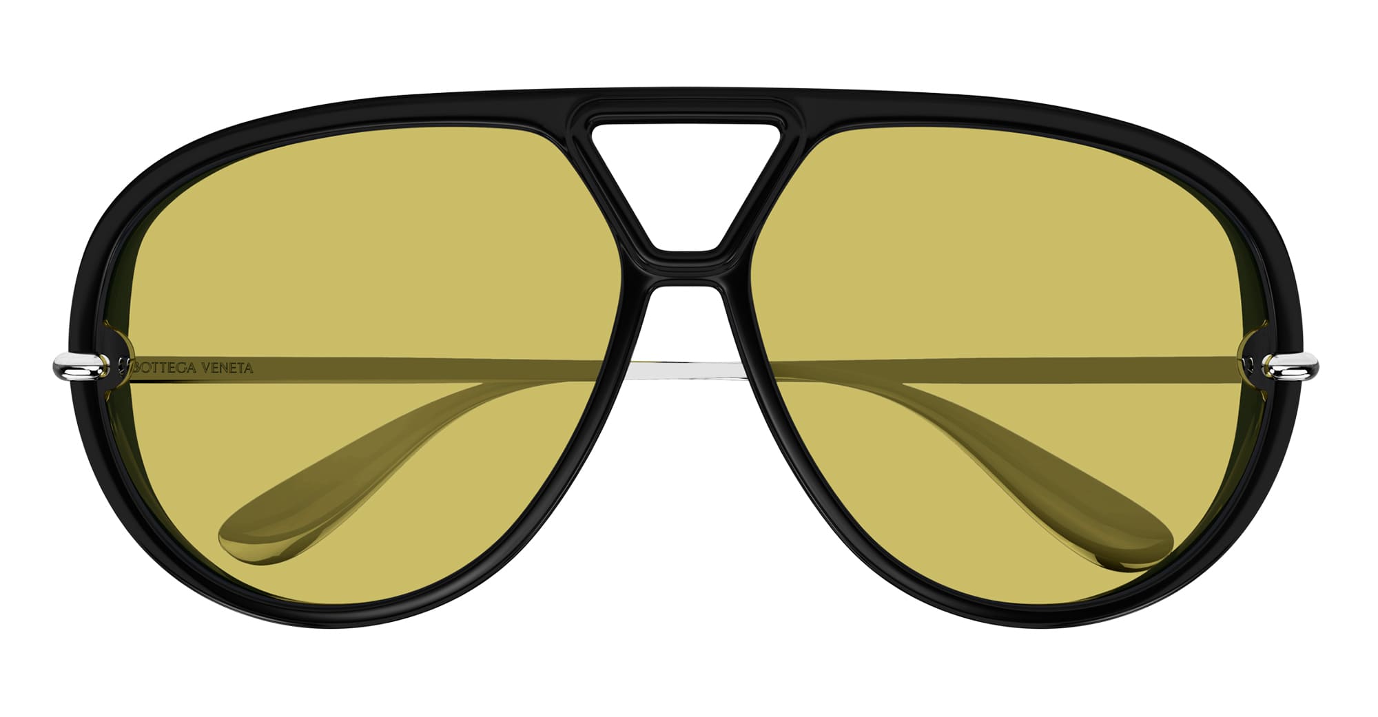 Ottica Mondello Roma - Bottega Veneta - BV1274S-002 - BV1274S-002 - BLACK / SILVER - Acetate, metal - shape Pilot - black, silver - EYEWEAR - SUNGLASSES - Donna,Women - lens Green - Made In Japan