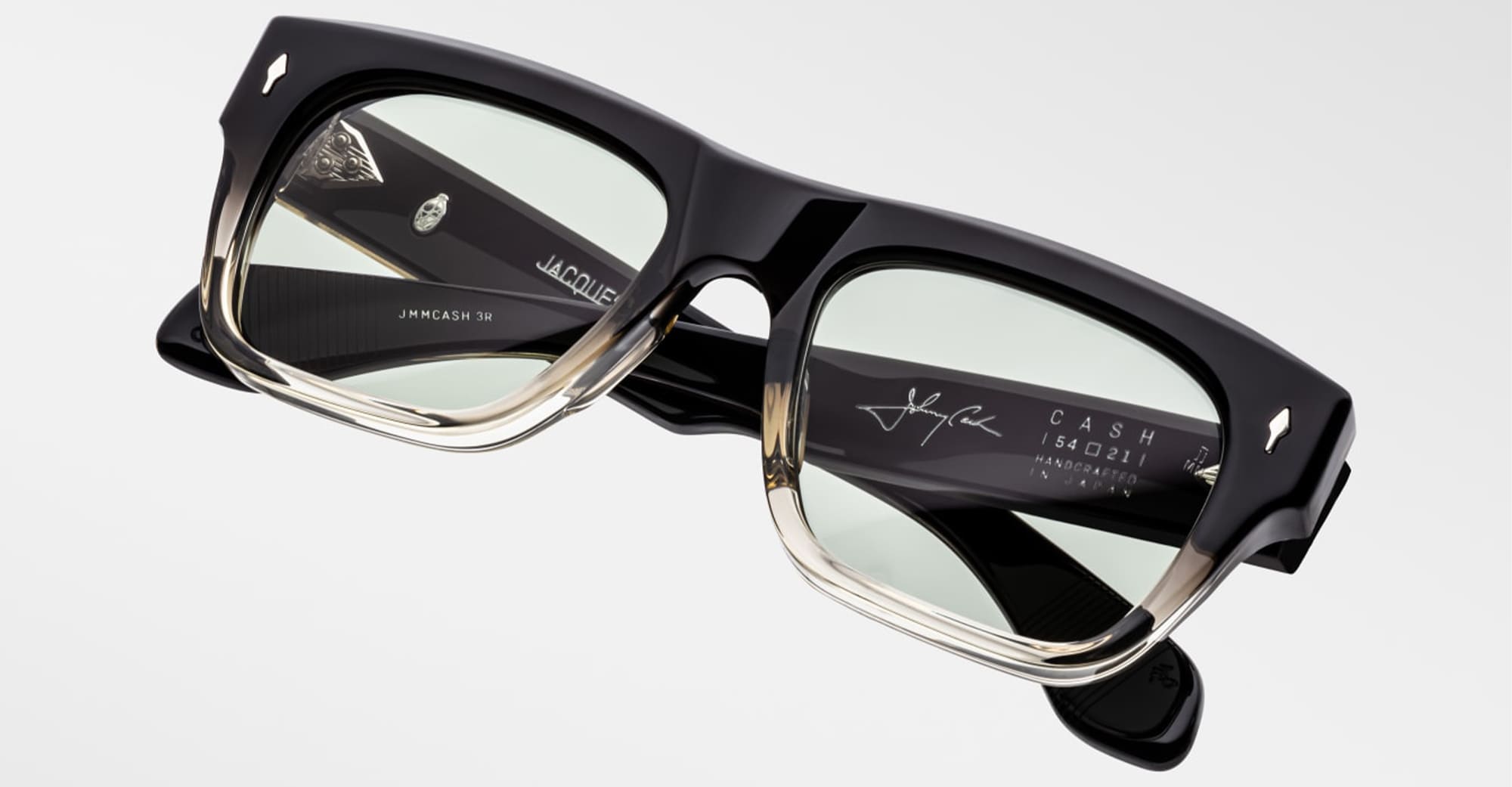 Ottica Mondello Roma - Jacques Marie Mage - JMMCASH-3R - JOHNNY CASH BY JMM: CASH - BLACK FADE - Acetate - shape  - Black - EYEWEAR - SUNGLASSES - Uomo,Men - lens  - Made In Japan