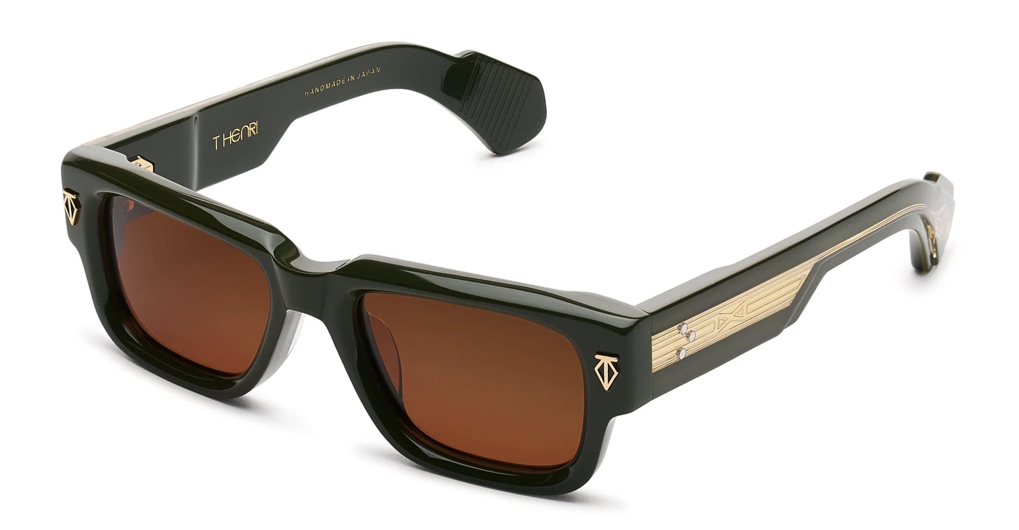 Ottica Mondello Roma - T HENRI - TAAR - TAYCAN - BRIGADE - Acetate - shape Squared - dark green - EYEWEAR - SUNGLASSES - Unisex,Uomo,Donna,Women,Men - lens bronze - Made In Japan