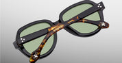 Ottica Mondello Roma - Jacques Marie Mage - JMMOU-K24 - LOUISE - LONDRES - Acetate - shape Round - black, tortoise - EYEWEAR - SUNGLASSES - Donna,Women - lens Green - Made In Japan