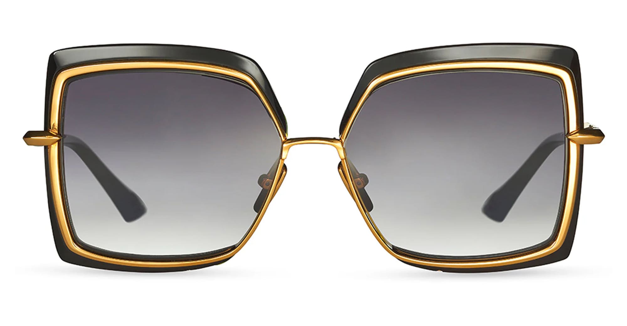 Ottica Mondello Roma - DITA - DTS503-58-01-Z - NARCISSUS - BLACK / YELLOW GOLD - titanium, acetate - shape  Butterfly - black, yellow gold - EYEWEAR - SUNGLASSES - Donna,Women - lens Gradient grey - Made In Japan