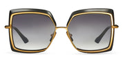 Ottica Mondello Roma - DITA - DTS503-58-01-Z - NARCISSUS - BLACK / YELLOW GOLD - titanium, acetate - shape  Butterfly - black, yellow gold - EYEWEAR - SUNGLASSES - Donna,Women - lens Gradient grey - Made In Japan