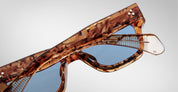 Ottica Mondello Roma - Jacques Marie Mage - JMMFE-13U - FELLINI - CAIRO - Acetate - shape Squared - Havana - EYEWEAR - SUNGLASSES - Unisex,Uomo,Donna,Women,Men - lens Blue - Made In Japan