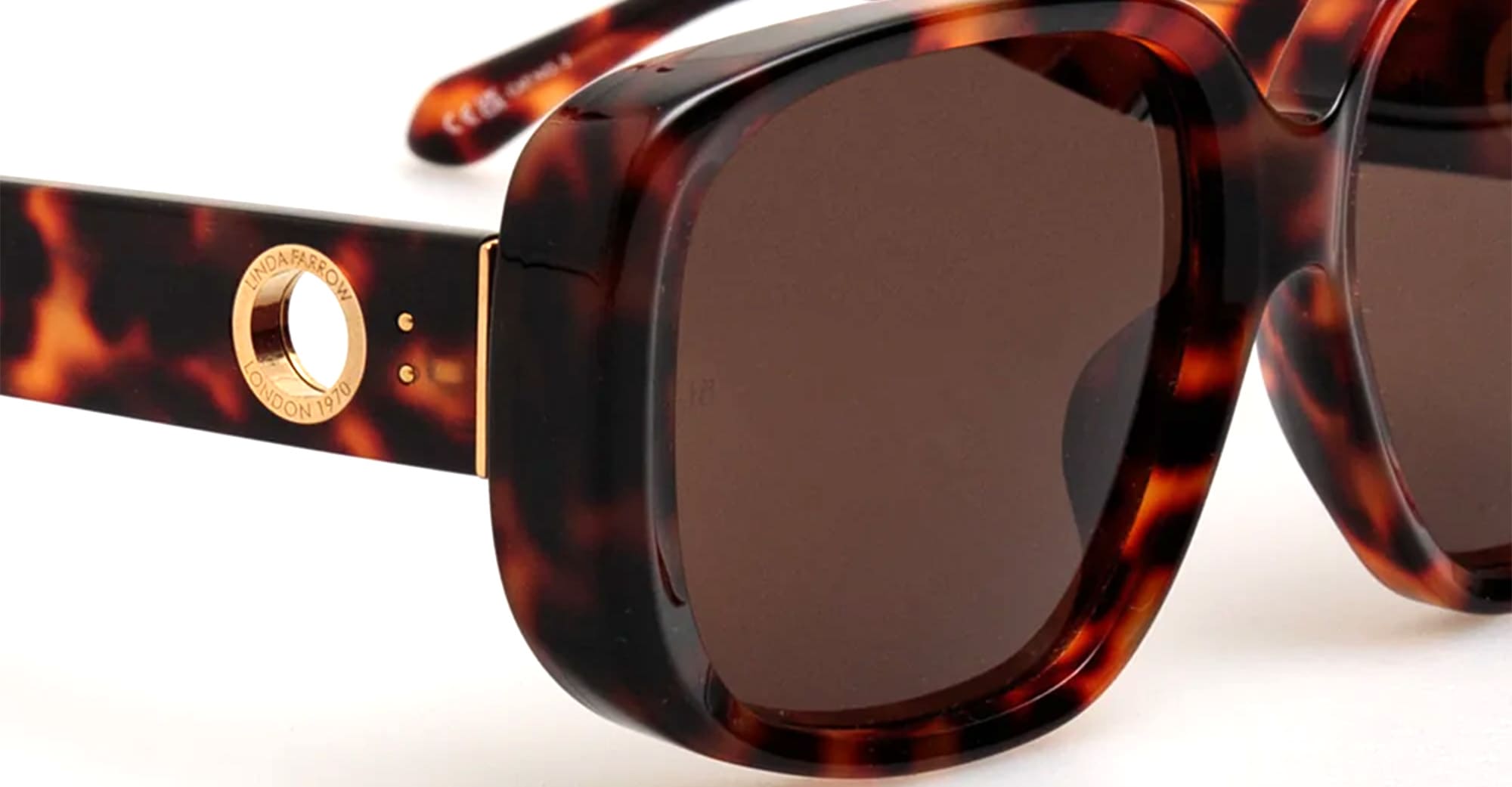 Ottica Mondello Roma - LINDA FARROW - LFL1529C2SUN - ASTRID - T-SHELL - Acetate - shape Squared - Tortoise - EYEWEAR - SUNGLASSES - Donna,Women - lens Brown - Made In Japan
