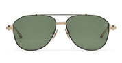 Ottica Mondello Roma - Akoni - AKS-521A-57 - HELIOS - BRUSHED 12K GOLD / BLACK PALLADIUM - Titanium - shape Pilot - Gold - EYEWEAR - SUNGLASSES - Uomo,Men - lens dark green - Made In Japan