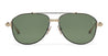 Ottica Mondello Roma - Akoni - AKS-521A-57 - HELIOS - BRUSHED 12K GOLD / BLACK PALLADIUM - Titanium - shape Pilot - Gold - EYEWEAR - SUNGLASSES - Uomo,Men - lens dark green - Made In Japan