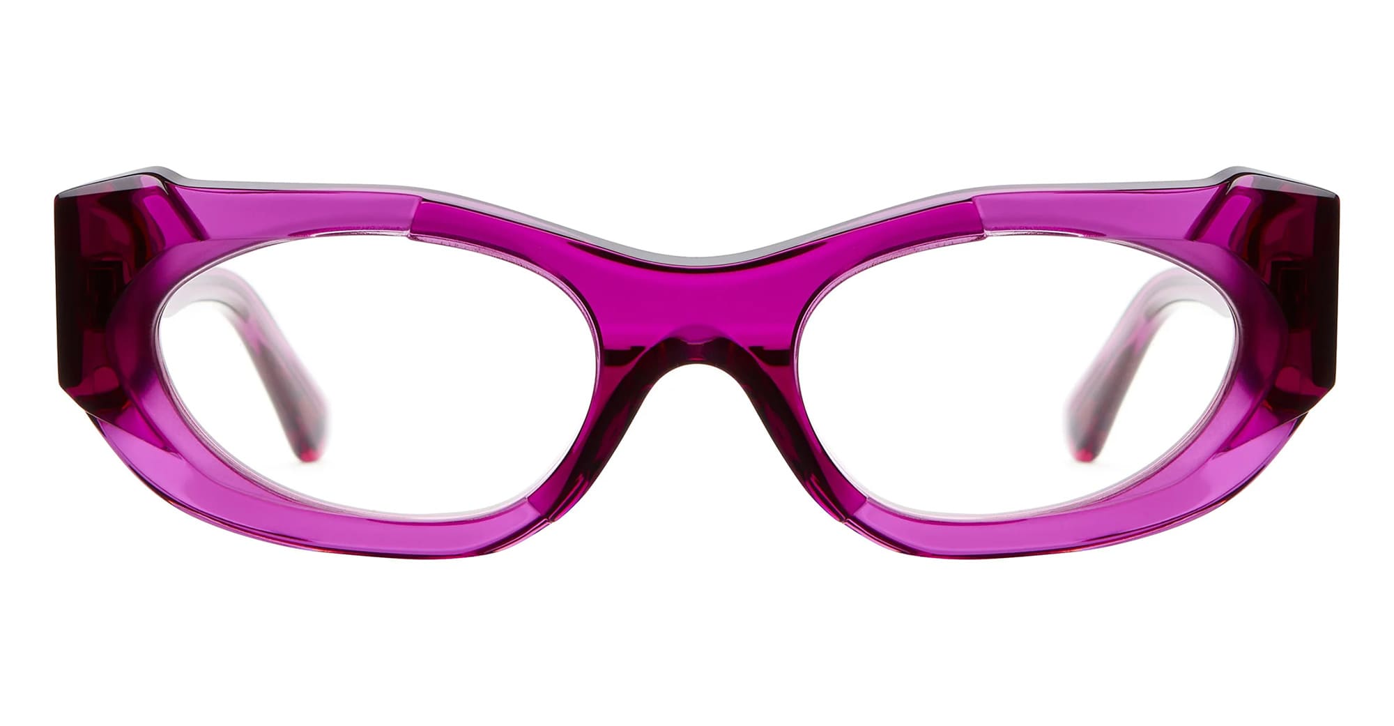 Ottica Mondello Roma - Kuboraum - KROK62FU000000OP - MASK K62 FU / TRANSPARENT FUCHSIA RX  - Acetate - shape Oval - fuchsia - EYEWEAR - EYEGLASSES - Donna,Women - lens Clear - Made In Italy