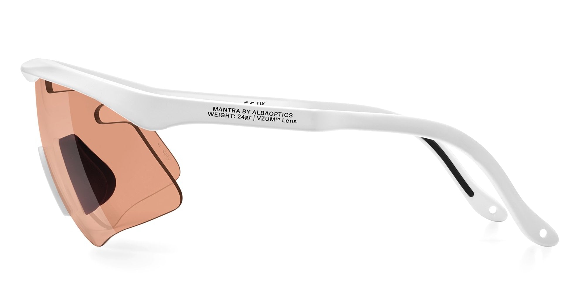 Ottica Mondello Roma - Alba Optics - 8050054518732 - MANTRA - WHITE / VZUM SALMON - Tr90 - shape Mask - White - EYEWEAR - SUNGLASSES - Unisex,Uomo,Donna,Women,Men - lens Pink - Made In Italy