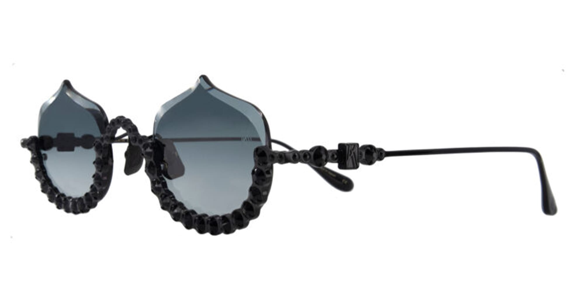 Ottica Mondello Roma - Anna-Karin Karlsson - S232-7704 - CRYSTAL MERINGUE - Black - Titanium - shape Oval - Black - EYEWEAR - SUNGLASSES - Donna,Women - lens Grey - Made In Japan
