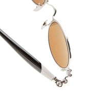 Ottica Mondello Roma - Kuboraum - KRSJ74SI000000BF - MASK J74 SI - SILVER - Metal - shape Oval - Silver - EYEWEAR - SUNGLASSES - Unisex,Uomo,Donna,Women,Men - lens Brown - Made In Italy