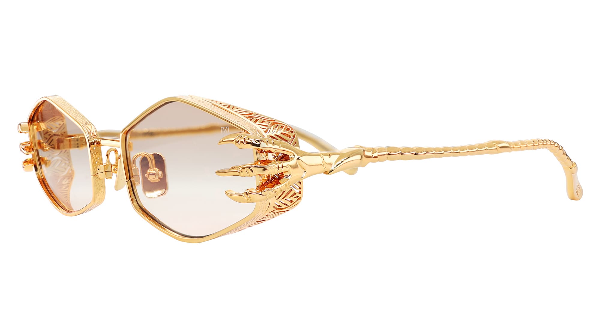 Ottica Mondello Roma - Anna-Karin Karlsson - S252-8801 - CLAW PLUME - Gold - Titanium - shape Hexagonal - Gold - EYEWEAR - SUNGLASSES - Donna,Women - lens Grey - Made In Japan