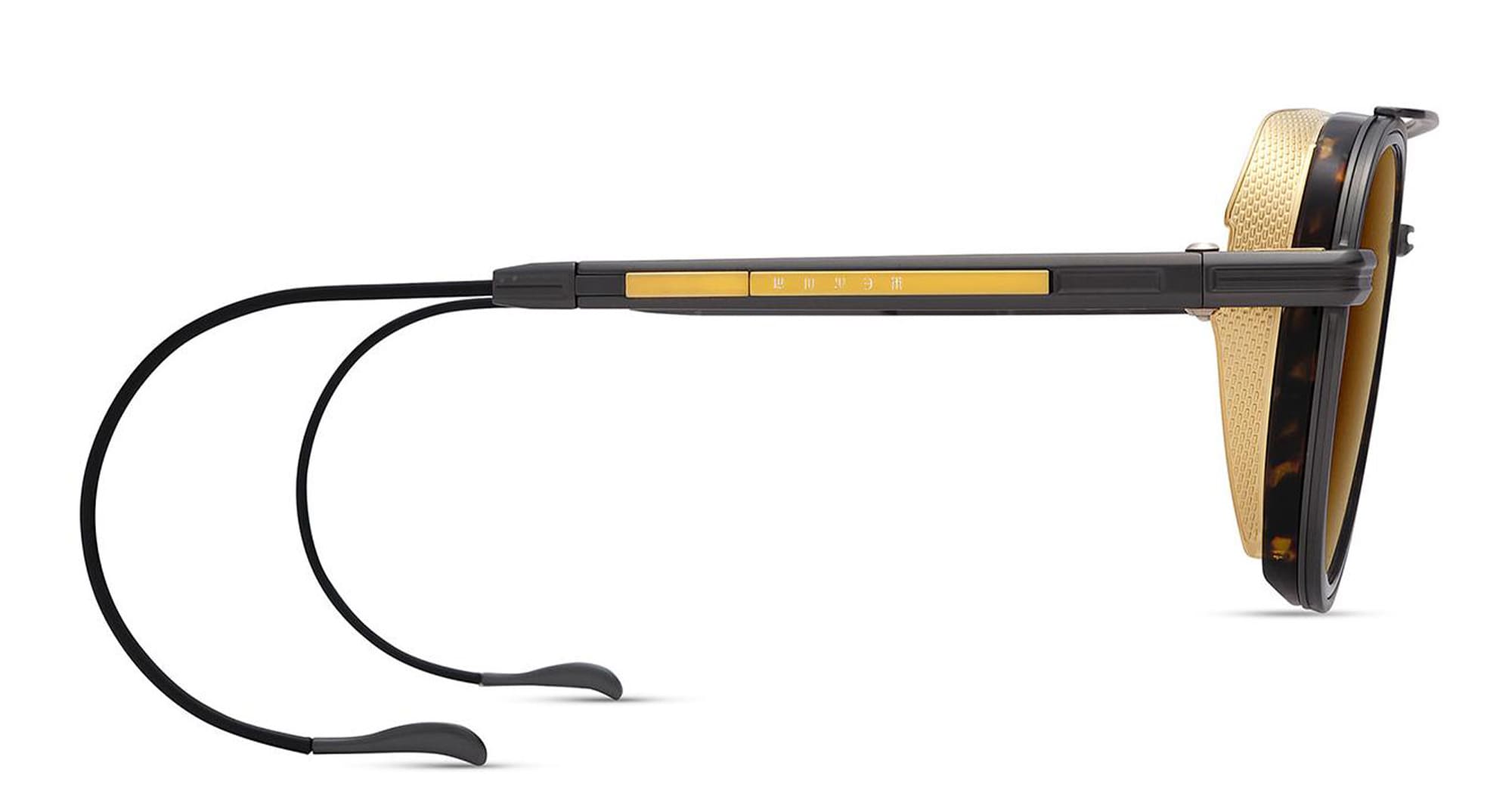 Ottica Mondello Roma - DITA - DES004-52-06 - EPILUXURY 4 - 22K GOLD PLATED / MATTE BLACK - Acetate, titanium - shape Pilot - gold, black - EYEWEAR - SUNGLASSES - Unisex,Uomo,Donna,Women,Men - lens Brown - Made In Japan
