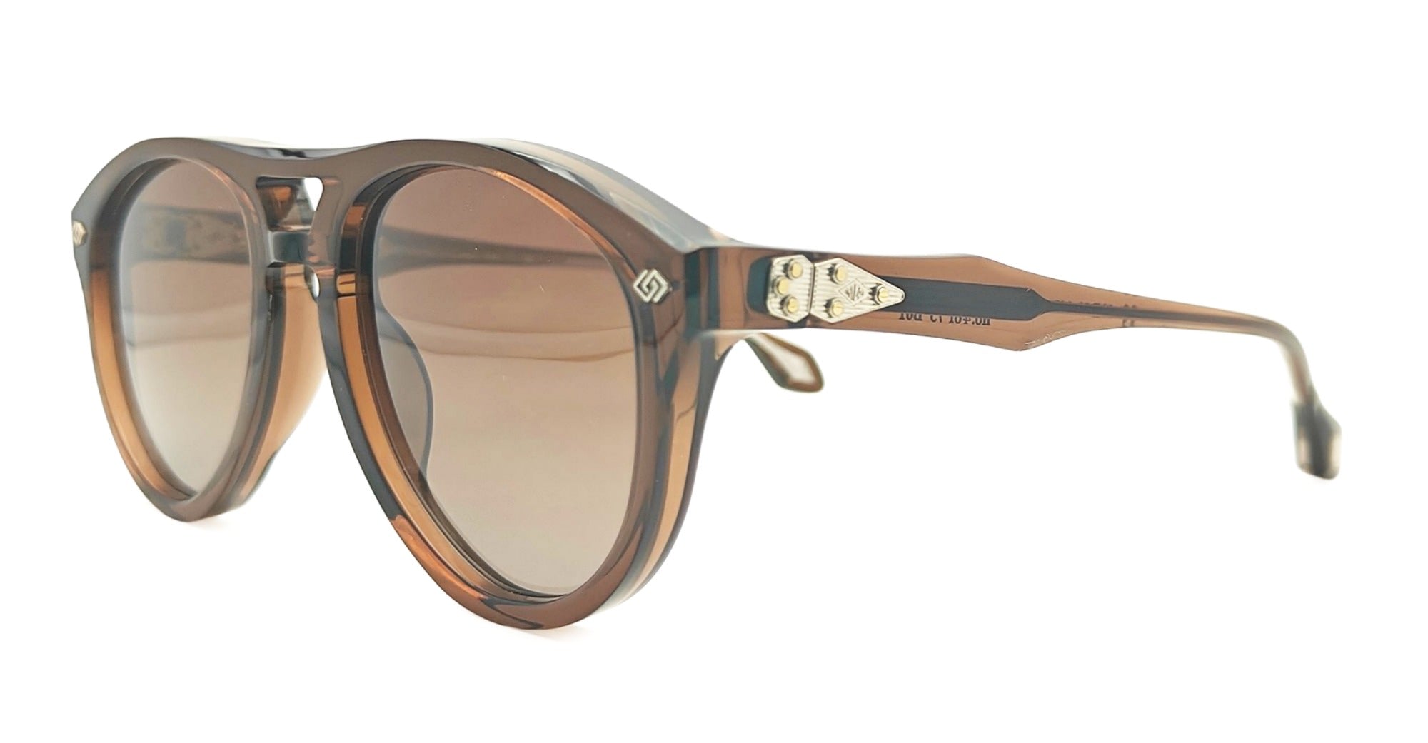 Ottica Mondello Roma - Daizo - A-AVR001e-TB1-BG01 - JUN - TRANSLUCENT BROWN / BROWN GRADIENT LENS - Acetate - shape Pilot - brown - EYEWEAR - SUNGLASSES - Unisex,Uomo,Donna,Women,Men - lens Gradient brown - Made In Japan