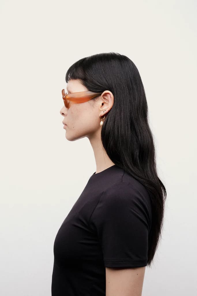 Ottica Mondello Roma - Paloceras - pebble-almond-split-sx - PEBBLE - ALMOND SPLIT SX - Acetate - shape Squared - orange - EYEWEAR - SUNGLASSES - Unisex,Uomo,Donna,Women,Men - lens Gradient green - Made In China