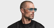 Ottica Mondello Roma - DITA - DTS466-A-02 - HYPHER-1183 - CRYSTAL CLEAR / ANTIQUE SILVER - Titanium - shape Rectangular - crystal, silver - EYEWEAR - SUNGLASSES - Unisex,Uomo,Donna,Women,Men - lens Gradient blue - Made In Japan
