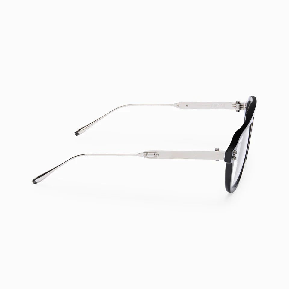Ottica Mondello Roma - Akoni - AKX-538A-55 - ARGO - BLACK RX - titanium, acetate - shape Navigator - Gold - EYEWEAR - EYEGLASSES - Uomo,Men - lens Clear - Made In Japan