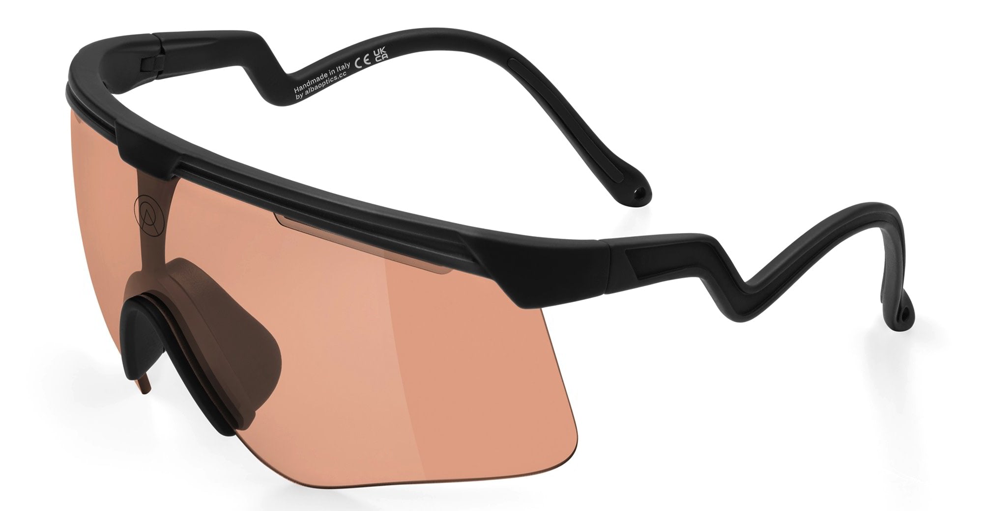  VZUM SALMON - Tr90 - shape Mask - Black - EYEWEAR - SUNGLASSES - Unisex,Uomo,Donna,Women,Men - lens Pink - Made In Italy