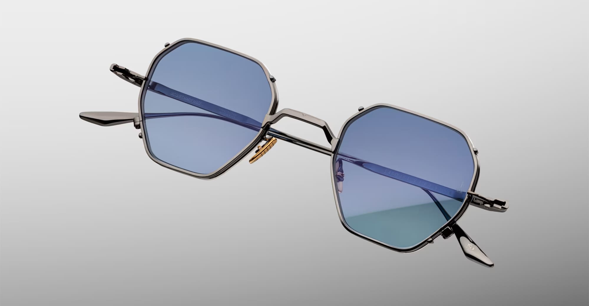 Ottica Mondello Roma - Jacques Marie Mage - JMMRMT-2K - VERLAINE - ANTIQUE SILVER - Titanium - shape Octagonal - Silver - EYEWEAR - SUNGLASSES - Unisex,Uomo,Donna,Women,Men - lens Blue - Made In Japan