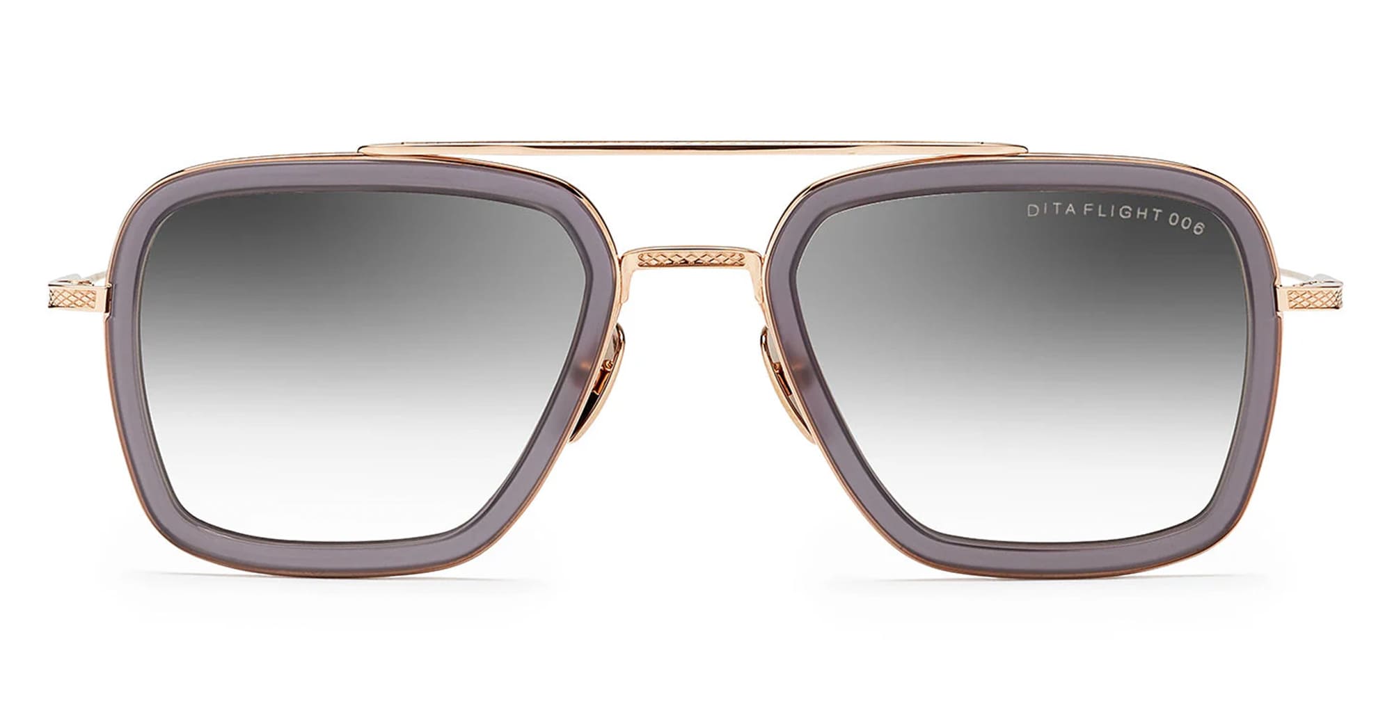 Ottica Mondello Roma - DITA - 7806-H-GRY-GLD-52-Z - FLIGHT 006 - MATTE GREY CRYSTAL / 12K GOLD 2 - titanium, acetate - shape Pilot - gold, grey - EYEWEAR - SUNGLASSES - Unisex,Uomo,Donna,Women,Men - lens Gradient grey - Made In Japan