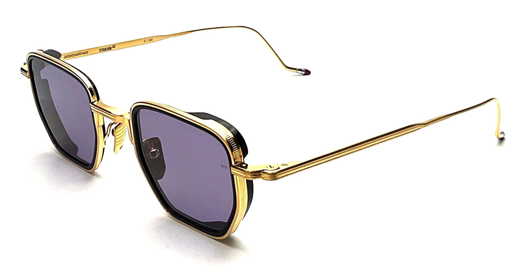 Ottica Mondello Roma - Jacques Marie Mage - JMMTK-40  - ATKINS - GOLD - Titanium - shape Squared - Gold - EYEWEAR - SUNGLASSES - Uomo,Men - lens Grey - Made In Japan