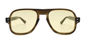 Ottica Mondello Roma - Julius Tart - JTPL-020SP-2B-FY-02 - DART - GREEN OLIVE SASA / YELLOW LENS - Acetate - shape Navigator - olive green - EYEWEAR - SUNGLASSES - Unisex,Uomo,Donna,Women,Men - lens yellow - Made In Japan