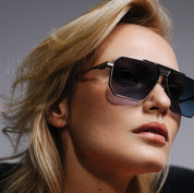 Ottica Mondello Roma - T HENRI - BMA006 - BERLINETTE - ARGENT BLEU - Titanium - shape Navigator - Silver, blue - EYEWEAR - SUNGLASSES - Unisex,Uomo,Donna,Women,Men - lens Gradient blue - Made In Japan