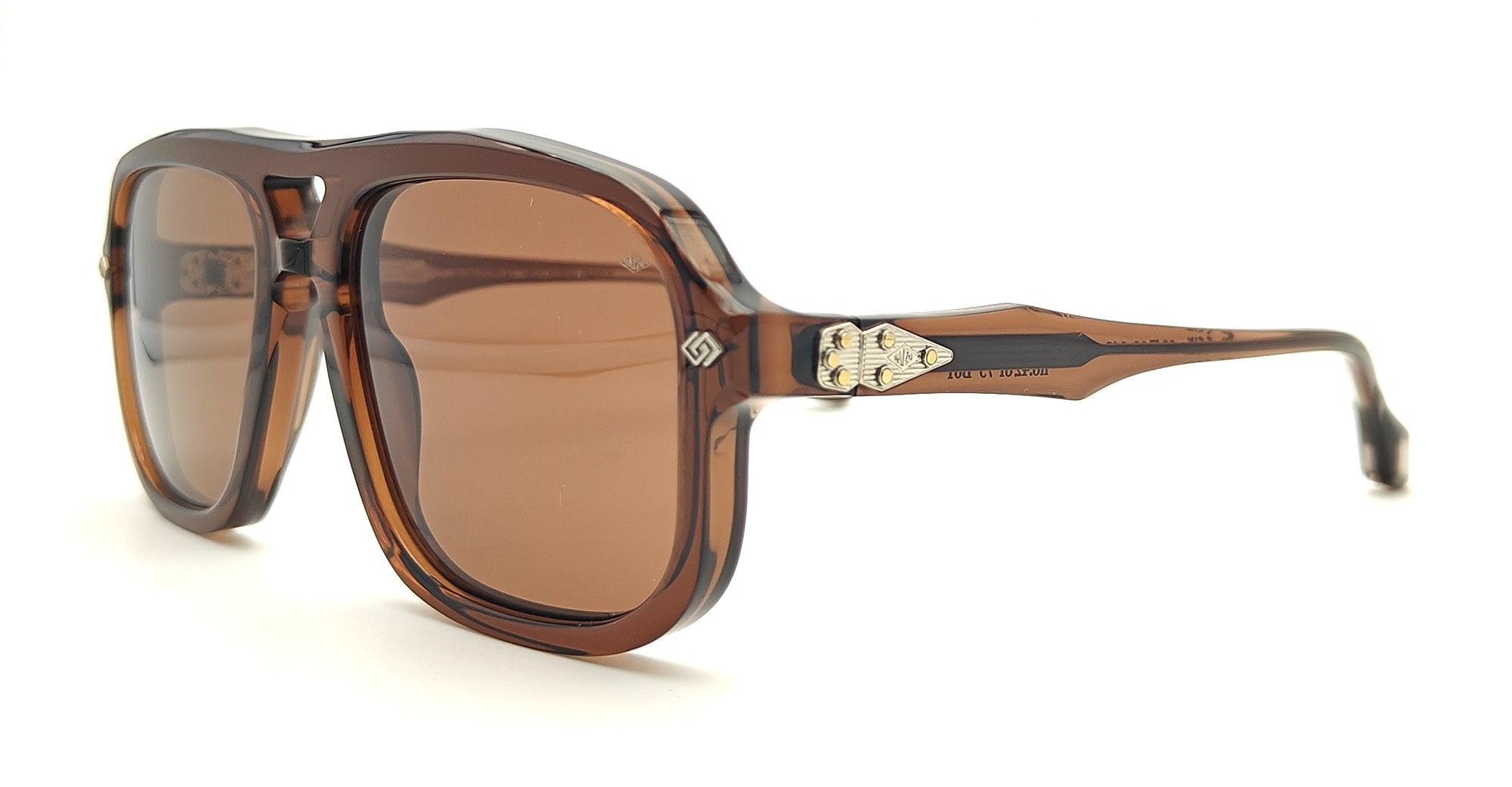  polished titanium - Acetate - shape Aviator - brown - EYEWEAR - SUNGLASSES - Unisex,Uomo,Donna,Women,Men - lens Gradient brown - Made In Japan