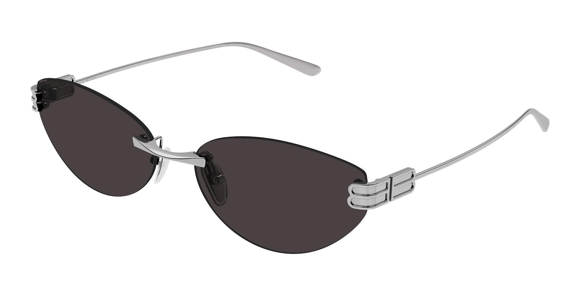 Ottica Mondello Roma - Balenciaga - BB0486S-001 - BB0486S-001 - GUNMETAL / ASIAN SMART FIT - Metal - shape Cat-eye - Silver - EYEWEAR - SUNGLASSES - Donna,Women - lens Grey - Made In Japan