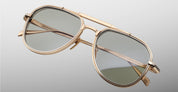 Ottica Mondello Roma - Jacques Marie Mage - JMMMD-54 - COMMANDER - ALTAN - Titanium - shape Aviator - Gold - EYEWEAR - SUNGLASSES - Unisex,Uomo,Donna,Women,Men - lens light green - Made In Japan