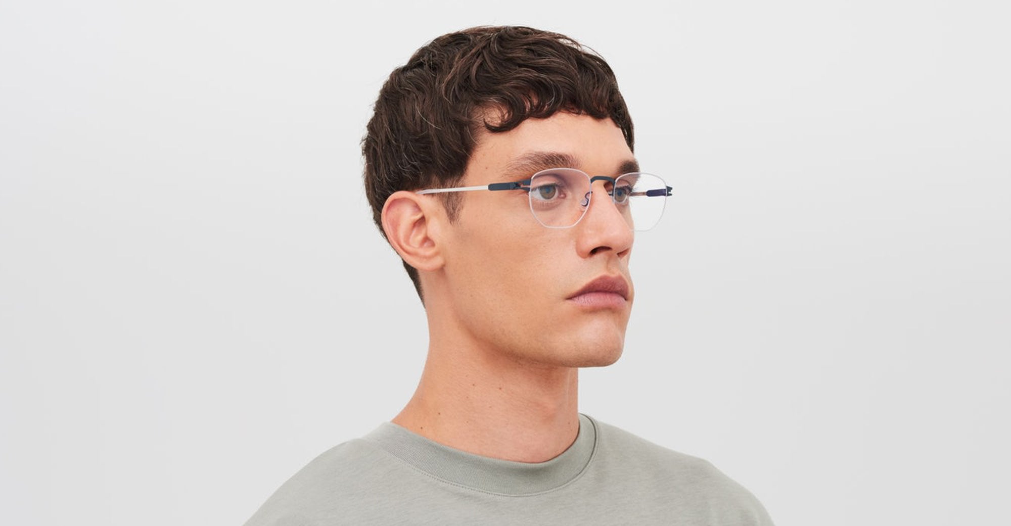 Ottica Mondello Roma - Mykita - 10090337 - ROSCOE - INDIGO / SILVER RX - stainless steel - shape  - Silver, blue - EYEWEAR - EYEGLASSES - Unisex,Uomo,Donna,Women,Men - lens  - Made In Germany