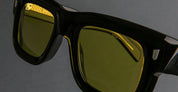 Ottica Mondello Roma - Cutler and Gross - CGSN-1402-50-01 - 1402 - YELLOW ON BLACK - Acetate - shape Squared - Black - EYEWEAR - SUNGLASSES - Unisex,Uomo,Donna,Women,Men - lens yellow - Made In Italy