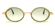 Ottica Mondello Roma - John Dalia - STEVE-C431 - STEVE - C431 YELLOW GOLD / TRANSLUCENT GREEN - Metal - shape Oval - gold, black - EYEWEAR - SUNGLASSES - Unisex,Uomo,Donna,Women,Men - lens Gradient green - Made In France