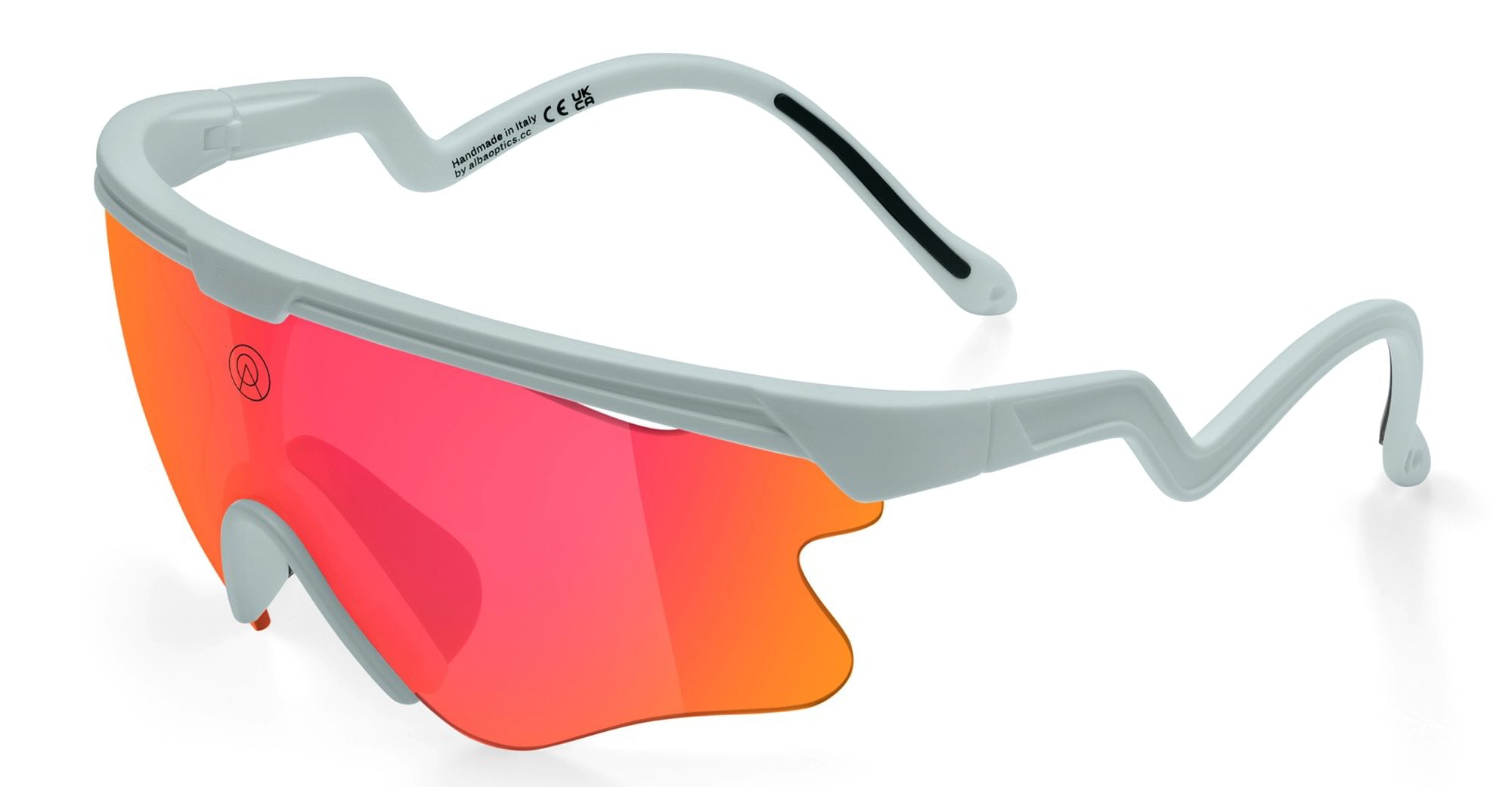 Ottica Mondello Roma - Alba Optics - 8050054518459 - DELTA LEI - ICE / VZUM F-LENS FIRE - Tr90 - shape Mask - grey - EYEWEAR - SUNGLASSES - Unisex,Uomo,Donna,Women,Men - lens red - Made In Italy