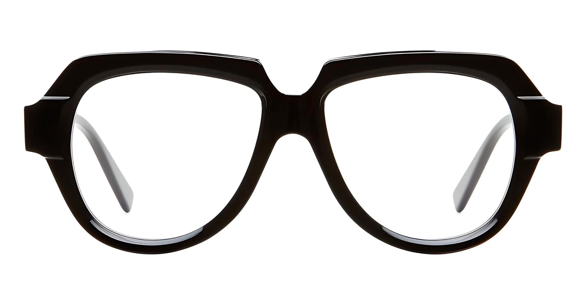 Ottica Mondello Roma - Kuboraum - KROK37BS000000OP - MASK K37 BS - BLACK SHINE RX - Acetate - shape Round - Black - EYEWEAR - EYEGLASSES - Unisex,Uomo,Donna,Women,Men - lens Clear - Made In Italy
