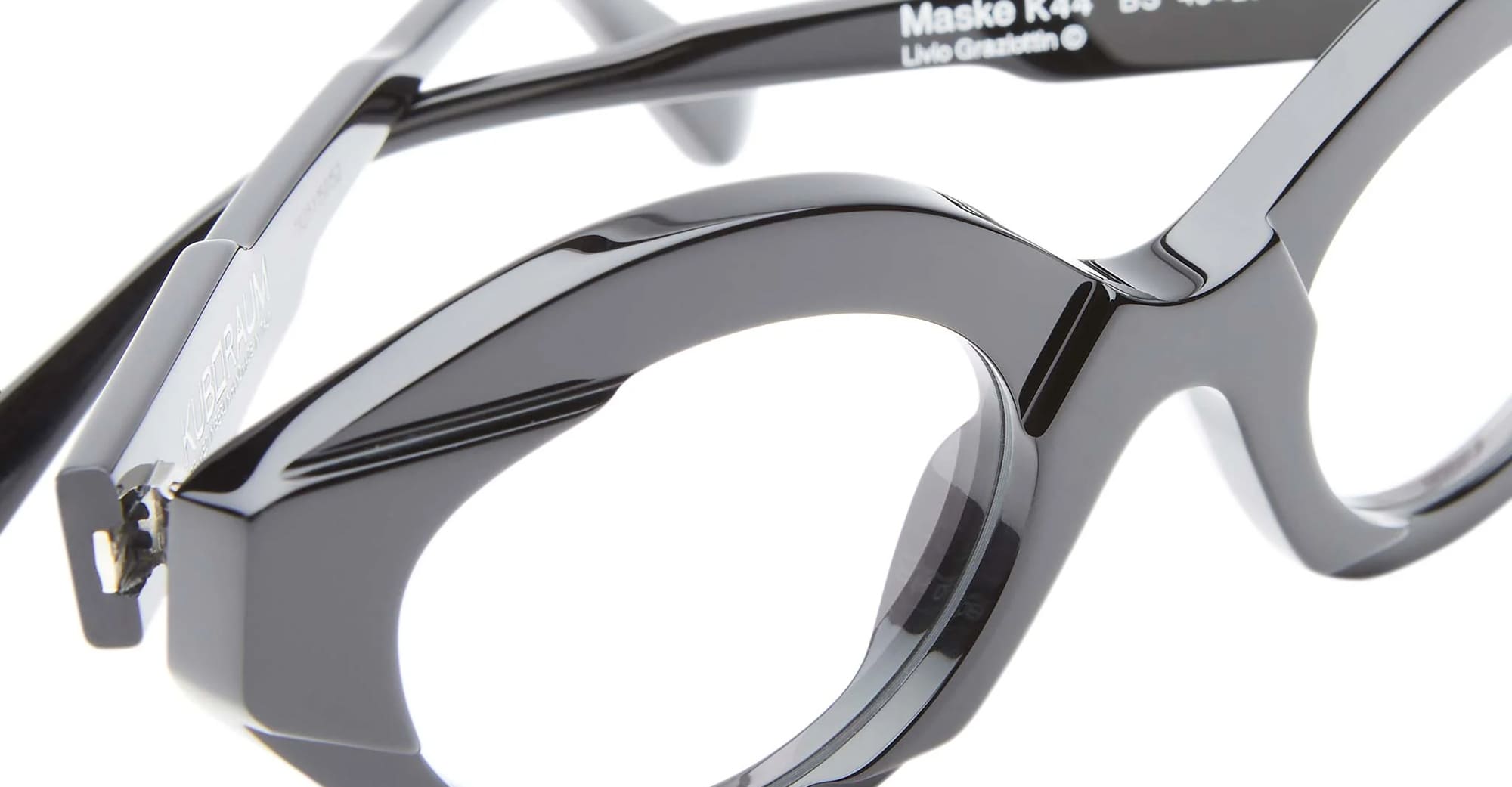 Ottica Mondello Roma - Kuboraum - KROK44BS000000OP - MASK K44 BS - BLACK SHINE RX - Acetate - shape Cat-eye - Black - EYEWEAR - EYEGLASSES - Unisex,Uomo,Donna,Women,Men - lens Clear - Made In Italy