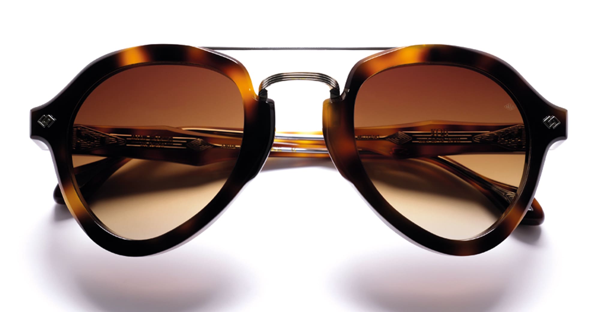  green lens - Acetate, titanium - shape Aviator - Havana - EYEWEAR - SUNGLASSES - Unisex,Uomo,Donna,Women,Men - lens Green - Made In Japan