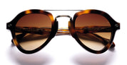 Ottica Mondello Roma - Daizo - AHMB-AVR001e-H1-PG01 - KOJI - havana classic / green lens - Acetate, titanium - shape Aviator - Havana - EYEWEAR - SUNGLASSES - Unisex,Uomo,Donna,Women,Men - lens Green - Made In Japan